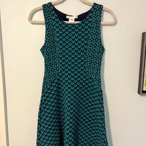 Women's Cooperative Turquoise Patterned Skater Dress